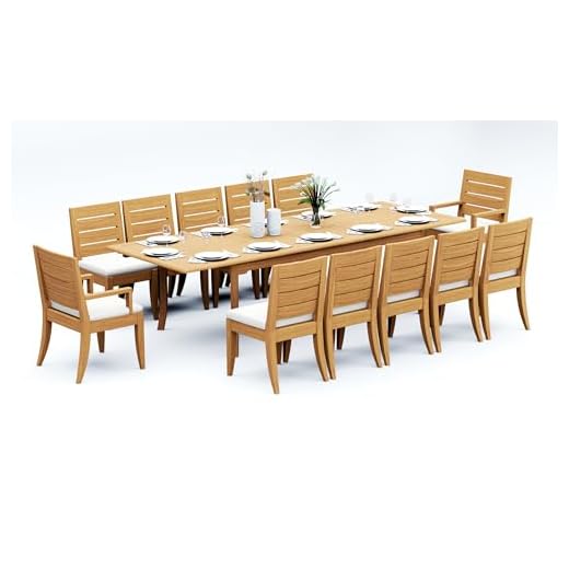 Grade-A Teak Wood Dining Set for 12