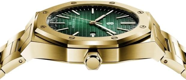 SAPPHERO Men's Watch Octagonal Stainless Steel Luminous Wristwatch Luxury Analog Quartz Watch for Men with Date Elegant Mens - Image 6