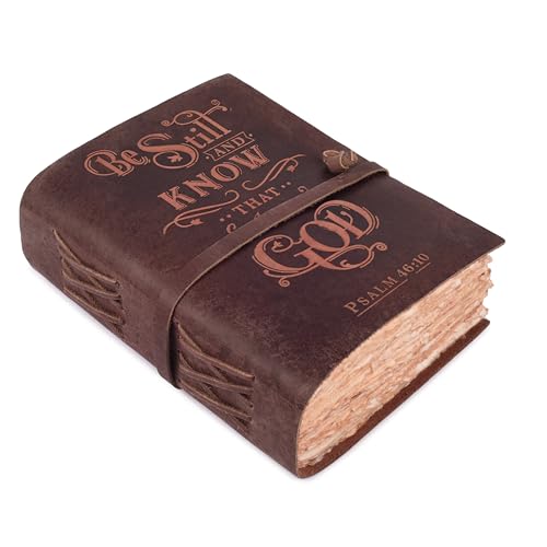 LEATHER VILLAGE Bible Journal For Women Be Still Verse, Fuchsia 13x8.