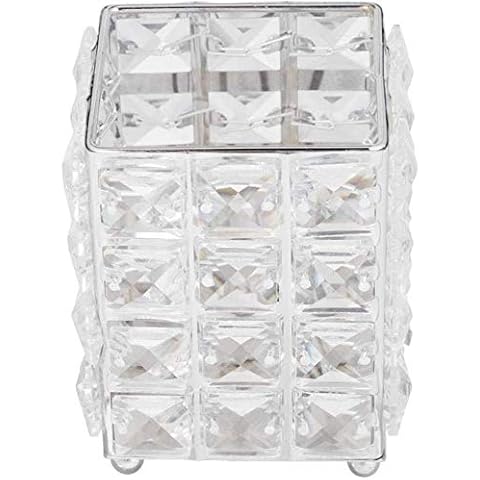 FülleMore Make-up Pinselhalter Bleistifthalter Hochzeit Weihnachten Kerzenhalter 12x10x10cm Kristall Kosmetik Aufbewahrungsbox Lippenstift Augenbrauenstift Behälter Cover