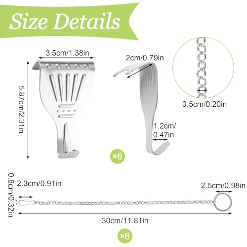 Image of Picture Rail Hooks and Chain, 10Pcs Hooks with 30CM Chains,Silver