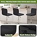 FUANGUI Bar Stool Covers Set of 4, Stretch Bar Stool Chair Cover Slipcovers, Knitted Jacquard Counter Stool Bar Chair Covers for Kitchen Pub Dining Room (Knitted Black)