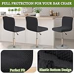FUANGUI Bar Stool Covers Set of 2, Stretch Bar Stool Chair Cover Slipcovers, Knitted Jacquard Counter Stool Bar Chair Covers for Kitchen Pub Dining Room (Knitted Black) - Image 4