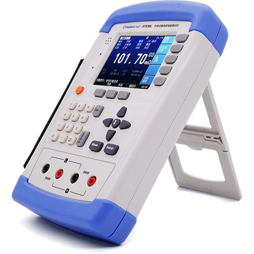 DC Low Resistance Tester with Measurement Range 10μΩ～200KΩ Accuracy 0.1% Automatic, Manual, Nominal, 7 Range Data Retention Function Built-in High Capacity Lithium Battery