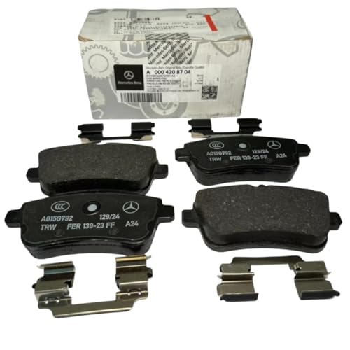 Image of Mercedes-Benz Genuine Rear Brake Pads A0004208704 OEM Brake Pad Parts Kit Without Wear Sensor, Rear Axle Replacement for ML/GLE W166 C292 and GL/GLS X166, Reliable Stopping Performance