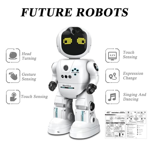 Image of Magicwand R /C Rechargeable Gesture Sensing Programmable Toy Robot for Kids with Moving Head【White】【Pack of 1】