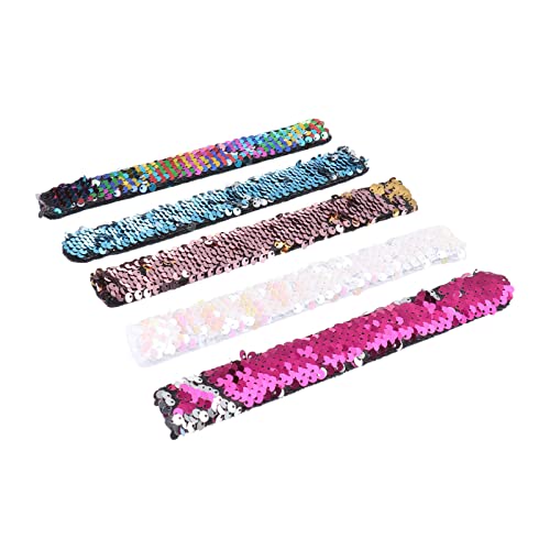 KICHOUSE 5 Piezas pulsera de sirena toys Accesorio fiesta brazalete de lentejuelas adorno de pulsera pulseras de lentejuelas pulsera decoración Colorful