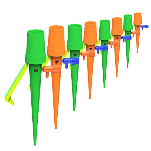 Plant Watering Devices, 12 PCS Self Watering Spikes System, Upgraded Automatic Plant Waterer, Plant Spikes System, Irrigation Drippers with Slow Release Control Valve Switch for Indoor Outdoor Plants