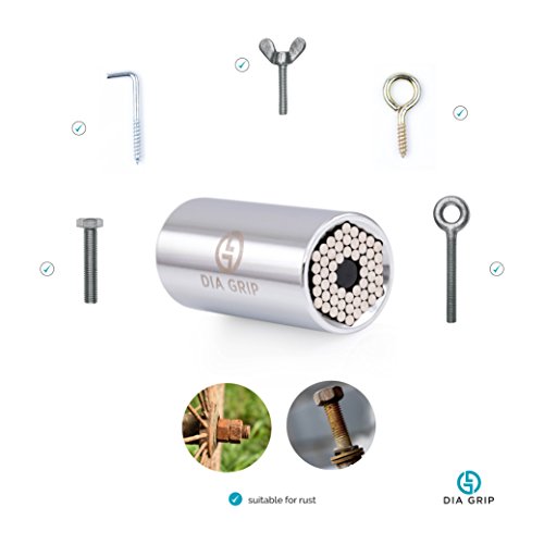 DIA-GRIP Universal Socket 3pcs Tool set (7-19mm) |Bushing Ratchet wrench set | Tools for men set | Wrench Power Drill Adapter Set | Super Socket Professional Repair Tool | Handyman special gift…