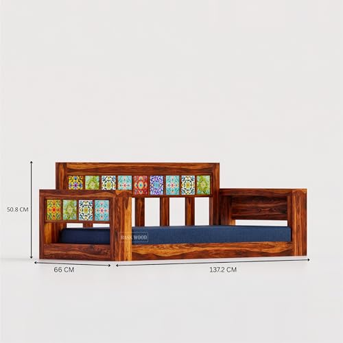 Image of Sheesham Wood Swing for Balcony | House Swings for Living Room | Wooden Patio Jhula for Home Indoor, Garden Outdoor & Balcony | Natural Finish