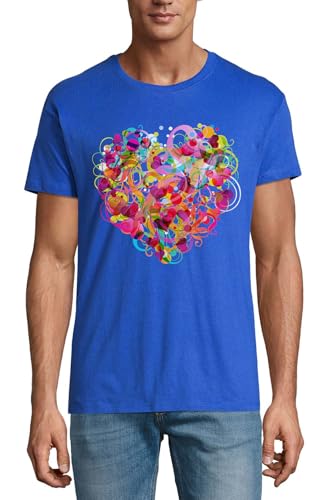 T-Shirt Homme Bleu Royal en coton de qualité supérieure et imprimé d'art