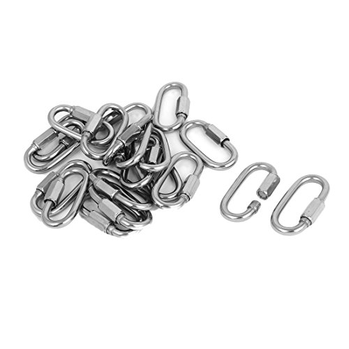 Aexit 20pcs M6 Stainless Steel Hook Quick Link Chain Rope Cable Connector Silver Tone (34d78cbe1b03750aa73fb671ffed1bf1)
