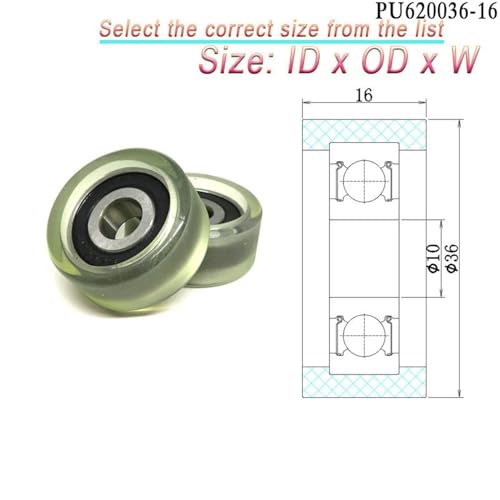 Roulements rigides à billes PU620036-16 de 36 mm pour trieur de devises