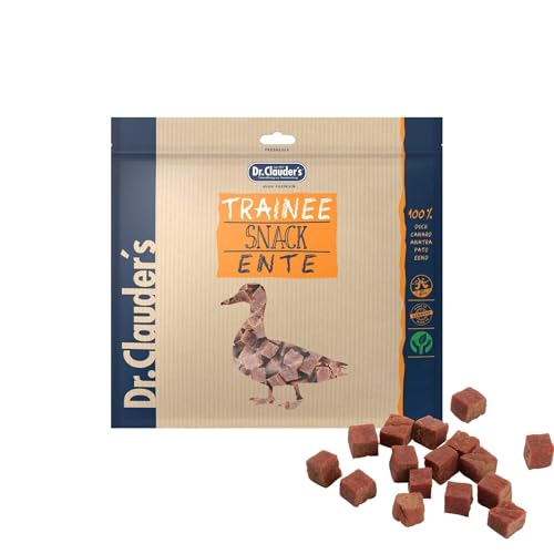 DR.CLAUDER'S - Trainee Snack | Leicht verdauliche Snacks aus 95% Fleisch mit Inulin für Hunde und Katzen. Schonend dampftrocknete Leckerlis im Frischebeutel | 500g Ente