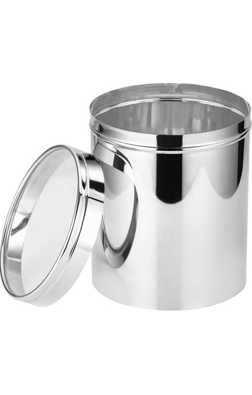 Image of Stainless Steel Multipurpose Kitchen Storage Container /Canister with See-Through Lid | Food-Grade Storage for Spices, Tea, Sugar, and Cooking Essentials