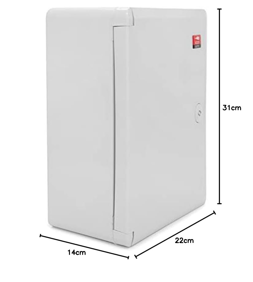 Schaltschrank Industriegehäuse IP65 verzinkter Montageplatte Verriegelung Tür mit umlaufender Dichtung Wandgehäuse Gehäuse Leergehäuse ABS Kunststoff leer Schrank 220x310x140 mm 22x31x14