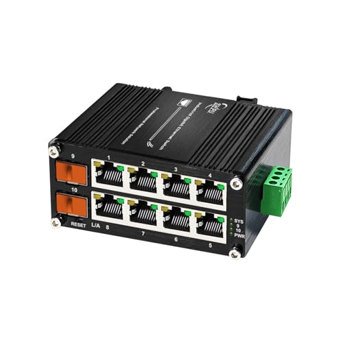 Image of Managed Industrial 8Port Gigabit Switch with 2SFP 12-48VDC