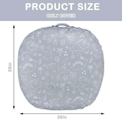 Image of Newborn Lounger Cover, Soft Comfortable Baby Lounger Cover, 1 Pack Reversible Removable Slipover for Infant Lounger Pillow, Dinosaur (Lounger not Included)