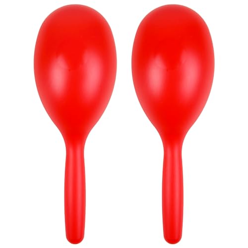 A-Star Par de maracas de plástico rojo - Sonajero agitador de 20 cm, instrumento de ritmo de percusión