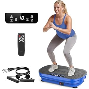 FEIERDUN Vibration Plate Exercise Machine, 150KG Capacity Vibration Plate for Lymphatic Drainage, Power Plate Vibration Platform for Weight Loss, Toning & Wellness-Blue