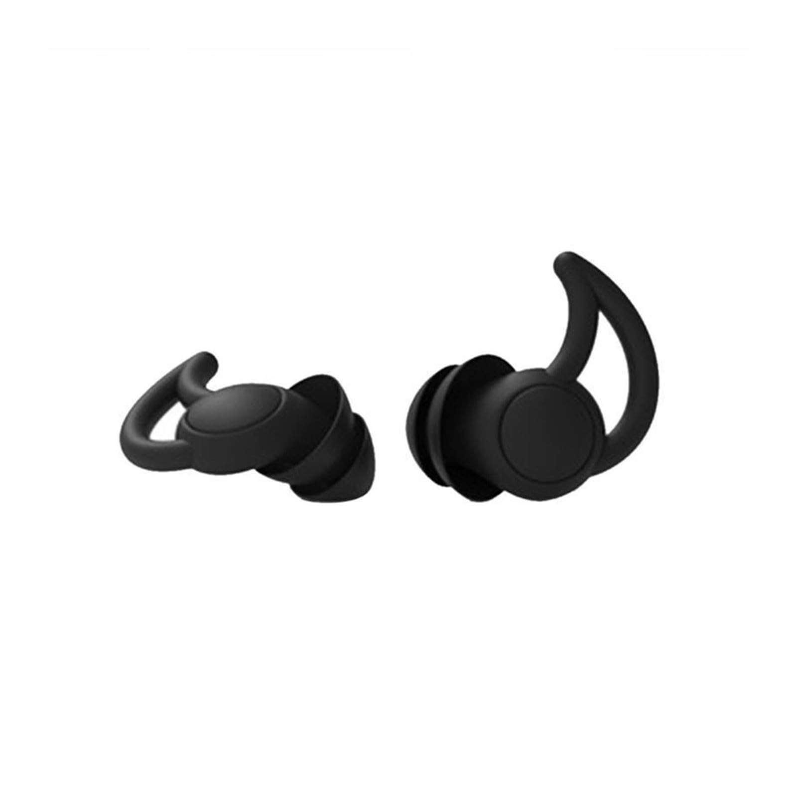 1 paire de bouchons d'oreille en silicone souple pour réduction du bruit et isolation phonique du sommeil (1 noir)