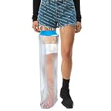 Waterproof Leg Cast Cover for Shower, Adult Full Leg Cast Shower Protector,Soft Comfortable Watertig