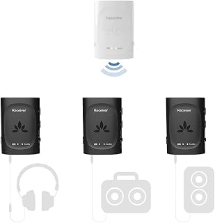 Avantree Audiplex - Wireless Multiple Audio Transmitter & Receiver Set, Long Range Low Latency for TV, AV Receiver, Projector, PA System, Church, Broadcast to 100 Headphones/Speakers