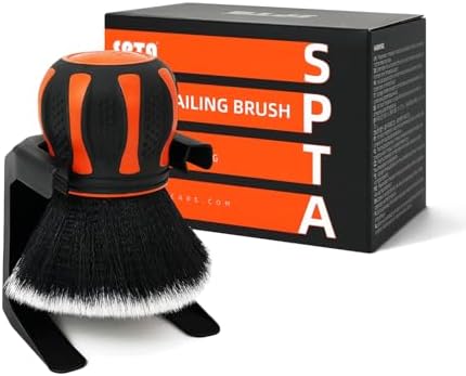Detaillierungsbürsten Set, Auto Detail Brush Größen Premium-Naturhaar-Mischfaser-Kunststoffgriff Auto-Detailbürsten zum Reinigen von Rädern, Motor, Innenraum, Lüftungsschlitzen -BR