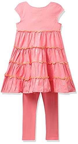 Image of BIBA Girl Cotton Tiered Printed Suit Set