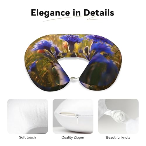 Almohada de viaje con espuma viscoelástica y funda negra miniatura 4