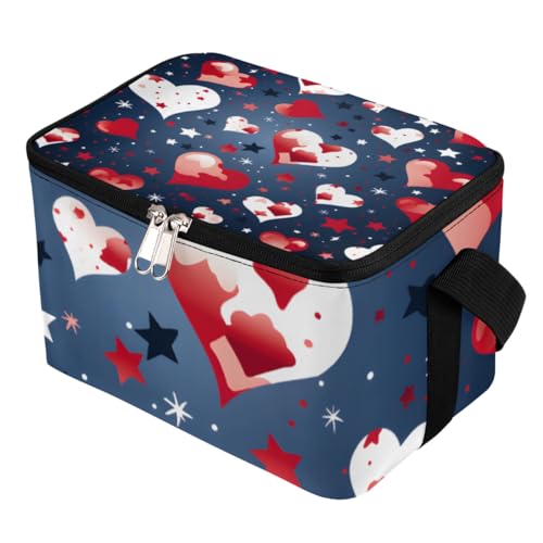 GzLeyigou Lunch Bags for Women Men 9 Cans,Cute Hearts Hot & Cold Food Delivery Bag Insulated Grocery Bag Insulated Lunch Box Hearts Cooler Bag for Office Work Picnic Beach