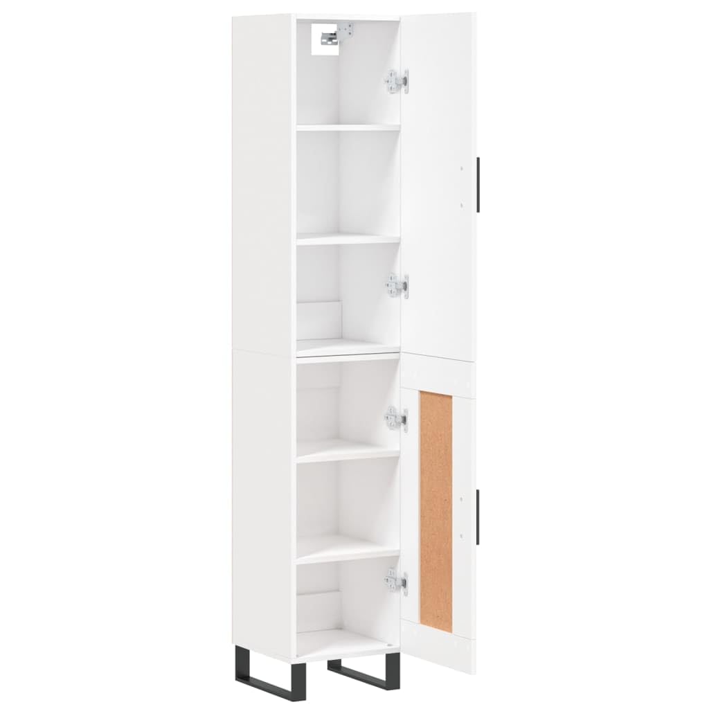 Highboard - Armario de madera (34,5 x 34 x 180 cm), color blanco