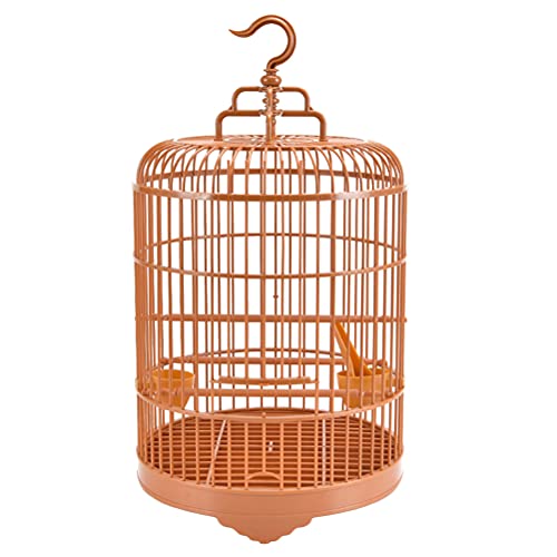 1 Set Round Bird Cage Plastic Parrot Parakeet Budgie Lovebird Cockatiel Cage Pet #TOP20