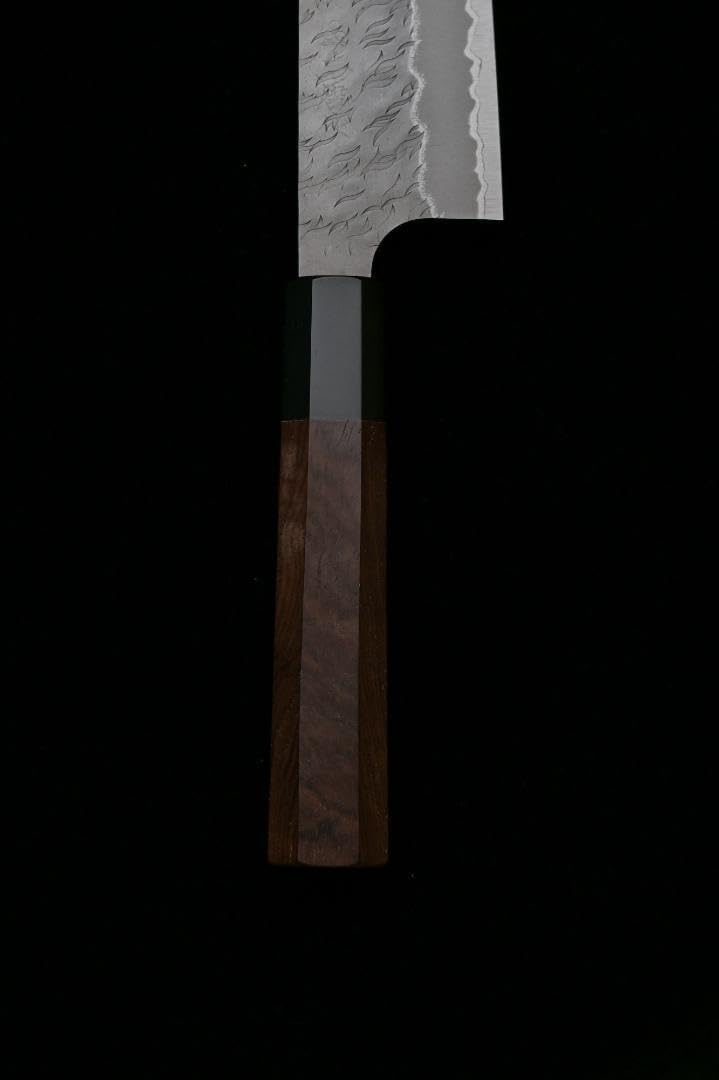 二唐 NIGARA 青紙スーパー鋼 槌目 牛刀 240mm Amazon | 堺孝行 青紙スーパー割込 黒鎚目 剣型牛刀（切付牛刀