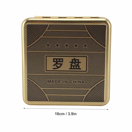 Brújula Feng Shui Luo Pan de hierro con tapa plegable miniatura 2