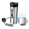 TN TONNY Car Mug Stainless Steel 12V Heating Cup Car Heated Travel Mug 5 Temperature Setting Portable Travel Mug Kettle 400ML Capacity