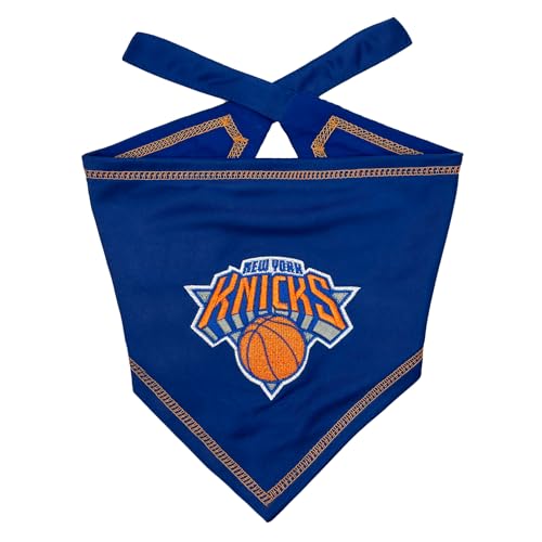 Pets First NBA New York Knicks TIE Bandana, Size Small/Medium. Dog Bandana Scarf Bib for Pet Cat Dog. The Ultimate Game-Day, Party Bandana