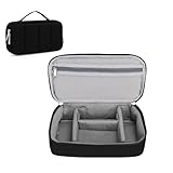 MOSISO Electronic Organizer Travel Case, Puffy Electronic Accessories Carry Case for Cable, Charger, Phone, Earphone, Mouse and Other Accessories, Portable Storage Bag with Handle, Black