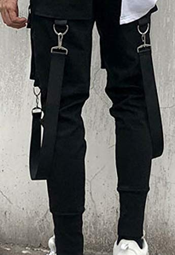Mokewen Men's Multi Pocket Street Punk Hip Hop Casual Cargo Trousers Joggers Dancing Harem Pant 28-29 #TOP3