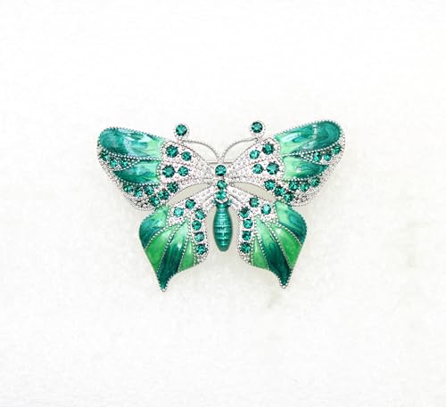 Image of Gorgeous Rhinestone Crystal Enamel Butterfly Pin Brooch