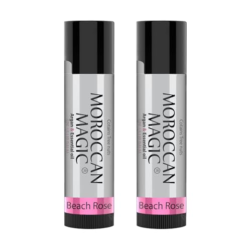 Image of Moroccan Magic Beach Rose SPF 15 Lip Balm - Rose Vanilla | Argan Oil & Essential Oils | Family Owned | Cruelty Free | 2 Pack