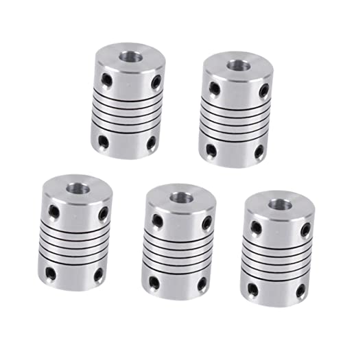 Gatuida 5pcs Aluminium Flexible Coupling Printer Motor Coupler Stepper Motor Encoder Vibration Absorption Easy to Instal