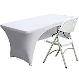 ABCCANOPY 30+ Colors Spandex Table Cover 6 ft. Fitted Polyester Tablecloth Stretch Spandex Tablecove
