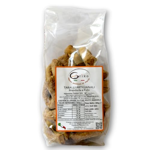 Taralli Dolci, Taralli Artigianali Mandorle e Fichi, Fatti a Mano,
