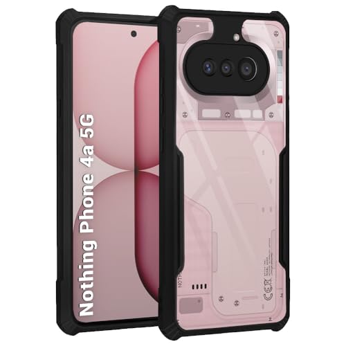 Image of TheGiftKart Shockproof Crystal Clear Back Cover Case for Nothing Phone 4a 5G | 360 Degree Protection | Protective Design | Transparent Back Cover Case for Nothing Phone 4a 5G (PC & TPU, Black Bumper)
