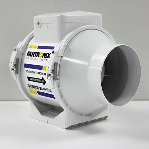 5 inch 125mm Diameter In-Line Bathroom Extractor fan with Run On Timer Loft Mounted Inline Shower Ceiling Powerful Ventilation Damp Control Silent In-line Toilet Ventilator