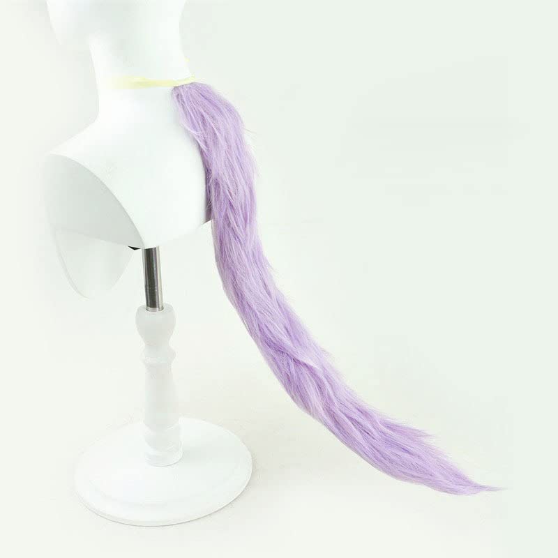 Miniatura 5 de Anime Nekomata Okayu Cosplay Pelucas de cabello morado con orejas, resistente al calor, pelo sintético peluca de cosplay + gorra de peluca + cola