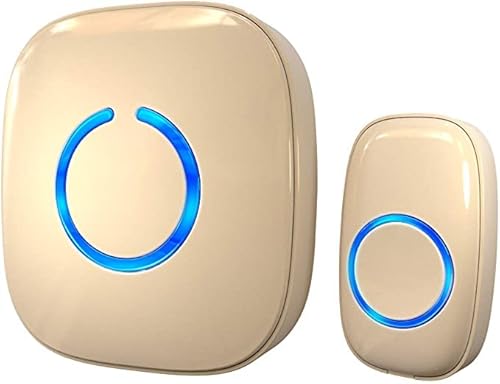 Sadotech Wireless Doorbells For Home, Apartments, Businesses, Classrooms, Etc. - 1 Door Bell Ringer & 1 Plug-In Chime Receiver, Battery Operated, Easy-To-Use, Wireless Doorbell W/Led Flash, Beige #TOP26