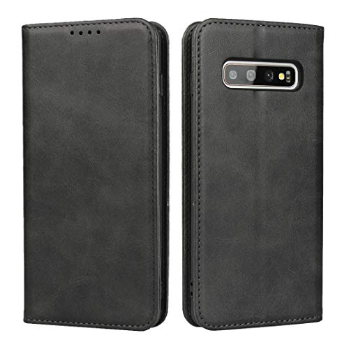 iCoverCase for Samsung Galaxy S10 Plus Wallet Case with Card Holder, PU Leather Magnetic Case Kickstand Feature Shockproof Protective Flip Cover Case for Samsung S10 Plus - Dark Gray