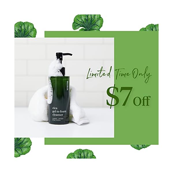 Cica Sensitive Skin Face Wash Cleanser - Korean Facial Cleansing Foaming Gel & Makeup Remover, Exfoliating, Acne, Great for Oily Skin